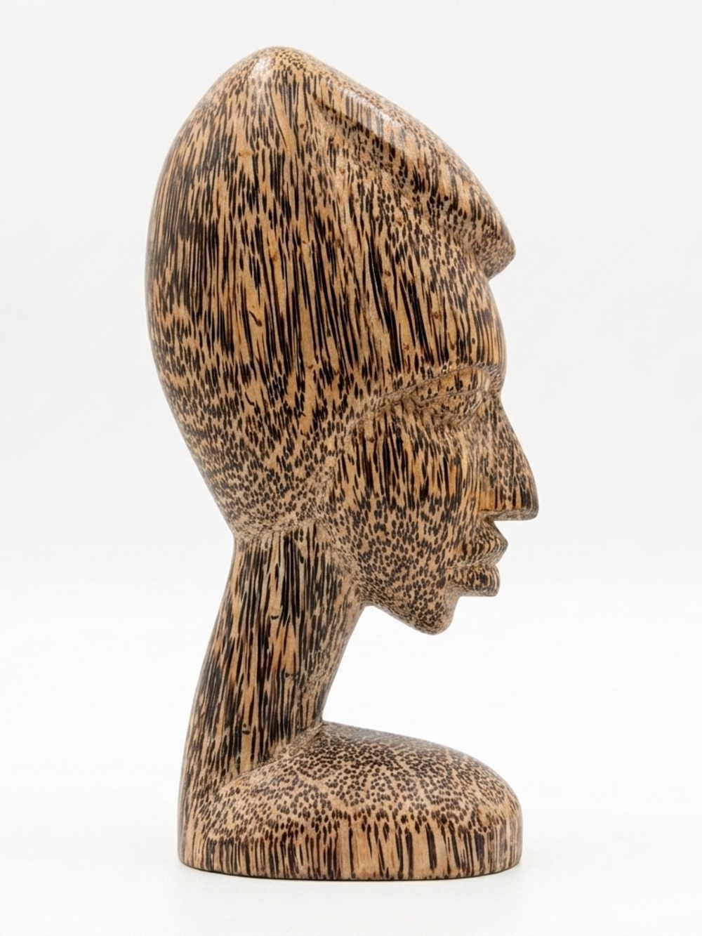Vintage Hand Carved African Bust. Wood is either Ebony Wood or Black Palm Wood